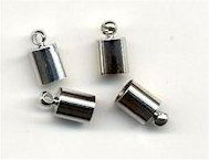 vetereindkap zilver buis met bolletje 2.5x7mm binnenmaat 1,5mm dik (2stuks)